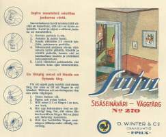 Suju sisäseinäväri nr 270  tuote-esite 1934