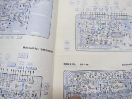 Telefunken Service Farbfernseh-Chassis 714 Signal-Grundplatte BS 100 -huolto-ohjeet, piirikaavio, ym.