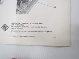 Telefunken Service cassetten baustein der cavatine RVH 69-4575 R/KDA Magnetophon -huolto-ohjeet, piirikaavio, ym.
