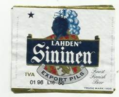 Lahden SininenExport Pils olut -  olutetiketti