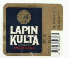 Lapin Kulta Special olut  III  -  olutetiketti