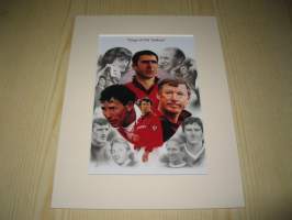 Manchester United legendat, jalkapallo, paspiksen koko on noin 15 cm x 20 cm, kuva on uusintapainos. Hieno esim. lahjaksi.