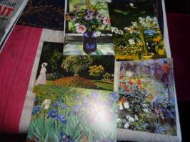 Taidepostikortit 5 kpl  (Monet, van Gogh, Renoir, Walter)