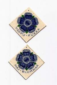 Vappukukka  / Maj - blomman 1940  - neulamerkki  rintamerkki  pahvia  käyttämätön /   Maitopisarayhdistys