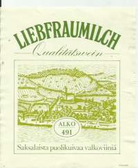 Liebfraumlich Alko nr 491 -viinietiketti  viinaetiketti