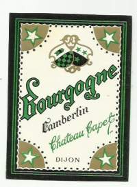 Bourgogne viinietiketti  -  viinaetiketti