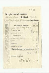 Pöytyä pitäjä Mäkiäisten  kylä Kyläsankarin talo  kirkollisvero 1917