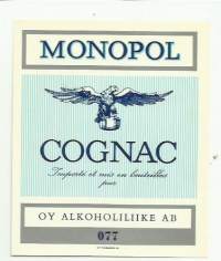 Monopol Cognac Alko nr 077 - viinaetiketti