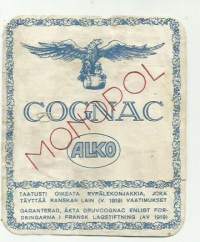 Monopol Cognac Alko ( 1. ilman numeroa) - viinaetiketti