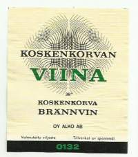 Koskenkorvan Viina    nr  0132 - viinaetiketti