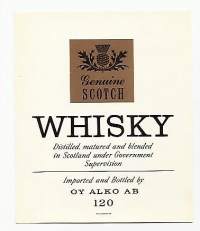 Whisky Alko   nr  120 - viinaetiketti