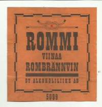 Rommi viinaa   Alko   nr  5099- viinaetiketti