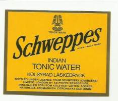 Indian tonic Water   -   juomaetiketti