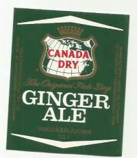 Canada Dry Ginger Ale   -   juomaetiketti