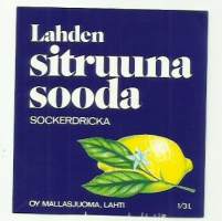 Lahden Sitruuna sooda -   juomaetiketti