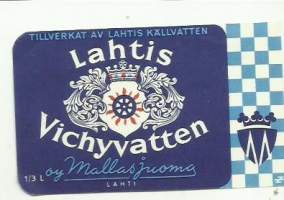 Lahtis Vichyvatten -   juomaetiketti