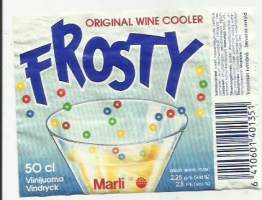 Frosty viinijuoma  -  tuote-etiketti