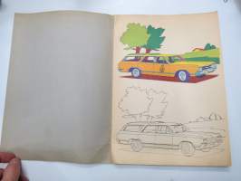 Värityskirja, autoja - kannessa Ford Mustang -colouring book