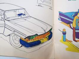 Värityskirja, autoja - kannessa Ford Mustang -colouring book