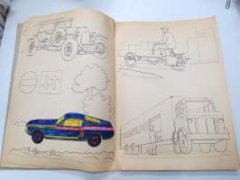 Värityskirja, autoja - kannessa Ford Mustang -colouring book