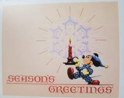 Walt Disney -yhtiön joulukortti. Season&#039;s Greetings Mickey Mouse