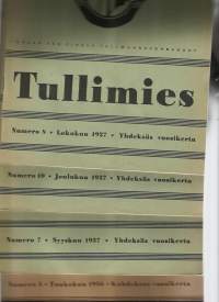 Tullimies lehti 1936 nr 5 ja 1937 nr 7, 8 ja 10  yht 4 lehteä