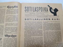 Sotilaspoika 1942 nr 7, Sotilaallinen kuri, Mannerheimristin ritari Osmo Laakso - Kanta-Hämeen sk.-piirin sotilaspoikajohtaja, Aaro Honka - Osku Oravan kirjeitä, ym.
