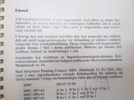 Rostgrader hos stålytor och noggrannhetsgrader vid stålytors förbehandling för rostskyddsmålning - Svensk Standard SIS 055900 - 1962 -teräksen ruosteet ja -suojaus