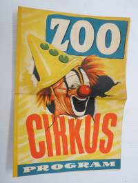 Zoo Cirkus Program Säsongen 1950 - sirkuksen ohjelmalehtinen -circus program