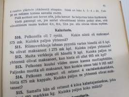 Kaupunkikansakoulun laskentokirja I 3. ja 4. luokkaa varten, mukana tulosvihko