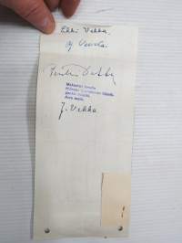 Veljekset Vekka Liikenne Oy - vekseli, Hämeenlinnan  19.5.1960, 2 000 000 mk, nimikirjoitukset Erkki Vekka, Pentti Vekka, J. Vekka, leimamerkit