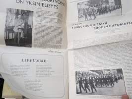 Kaartilainen 1936 nr 5- Suomen Valkoisen Kaartin oma lehti, ilmestynyt 28.5.1936 &quot;Vilppula, Tampere, Viipuri, Vaasa, Vöyri, Lapua&quot; -Finnish Army unit magazine