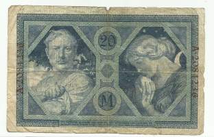 Saksa 20 markkaa 1915 seteli