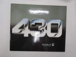 Maserati 430 -myyntiesite / sales brochure