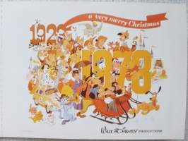 Walt Disney -yhtiön joulukortti. A very merry Christmas