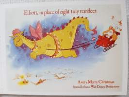 Walt Disney -yhtiön joulukortti. Elliott, in place of eight tiny reindeer.