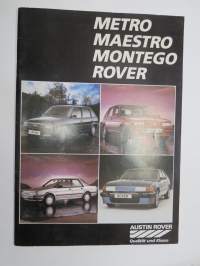 Austin Metro, Maestro, Montego, Rover 1986 -myyntiesite / sales brochure