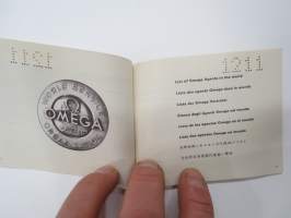 Omega International Guarantee &quot;1211&quot; -booklet, alkuperäinen takuuvihkonen, monikielinen