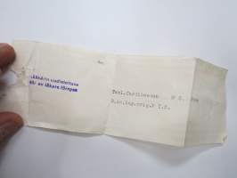 Yliopiston Apteekki Turun Lääkevarasto, 15.12.1959 -apteekkiresepti / signatuuri / pharmacy label