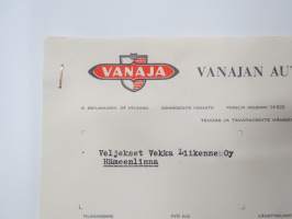Vanajan Autotehdas Oy, 23.4.1959 -asiakirja / business document