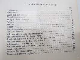 Wärtsilä Lacta lypsykone -varaosaluettelo / reservdelskatalog