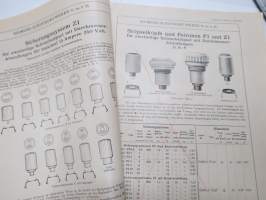 Siemens-Schuckert Werke G.m.b.H. Preisliste 6e Erster Teil Juli 1908 Patronensicherungen -sulake- / varoke- / kojeluettelo (ei kotitalous- / asuintalokäyttö)