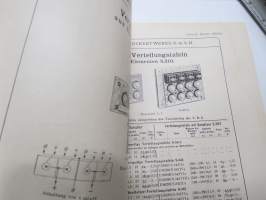 Siemens-Schuckert Werke G.m.b.H. Preisliste 6e Erster Teil Juli 1908 Patronensicherungen -sulake- / varoke- / kojeluettelo (ei kotitalous- / asuintalokäyttö)