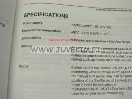 Shiftronic programmable automatic shift system / RMH Controls AB -instruction book