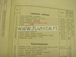 Hj. Jousi Sitomo ja salkkutehdas Hinnasto nr 1 jälleenmyyjille 1920