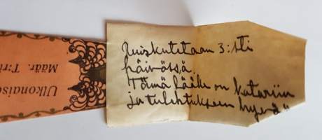 Kauppatorin Apteekki Helsingissä, 1941, resepti signatuuri