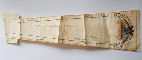 Hakaniemen Apteekki Helsingissä, 1946, resepti signatuuri