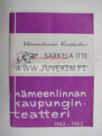 Hämeenlinnan Kaupunginteatteri 1962-63 -käsiohjelma 