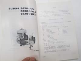 Suzuki SE1800 / SE1800A / SE1800D / SE1800K / SE1800KD / SE1800L / SE1800LA / SE1800KL Generator Parts Catalogue -generaattori varaosaluettelo