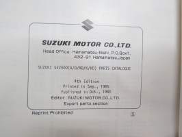 Suzuki SE2500 / SE2500A / SE2500D / SE2500AD / SE2500K / SE2500KD Generator Parts Catalogue -generaattori varaosaluettelo